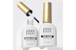 PEACECOLOR Top Coat Base Coat Esmalte,2 * 10ML Base y Top Coat Semipermanente Esmaltes Semipermanentes En Casa DIY Nail Salon Girl Regalo