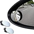 CarFrill Car Blind Spot Mirror, 2" Round HD Glass Frameless Convex Rear View Mirror with wide angle Adjustable Stick for any Car, Van, Suv and Trucks (1 Set 057 models)