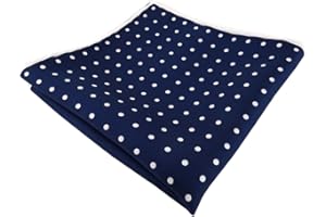 TigerTie Pochette en soie à pois - Bords roulés à la main et colorés - Pochette en tissu cavalier 100 % soie.