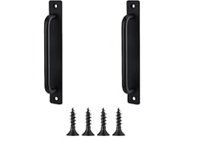 MIEGUIWOR 2 Piezas Tirador Puerta Corredera - Tiradores Puertas Correderas de Aleación de Aluminio Ideal para Armarios, Cajones, Cercas, Balcones, Jardines (Interior/Exterior) (Negro,210mm)