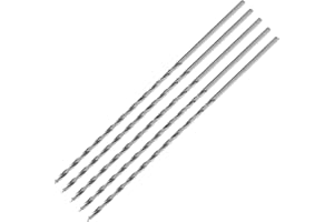 ENT EUROPEAN NORM TOOLS ENT 50403 Punta elicoidale per legno Ø 3 mm in confezione da 5, extra lungo 150mm, con punta centrale e pretaglio, D 3 x NL 100 x GL 150mm, codolo cilindrico, Acciaio ad alta velocità