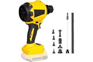 LUOLETY Soffiatore senza fili per Dewalt 20 V, 1000 W palmare motore a velocità continua con luce LED e 8 ugelli, 40000 giri/min per garage, officina, segheria, pulizia della casa (nessuna batteria)