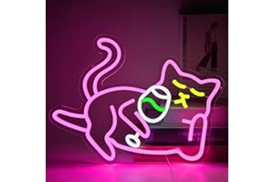 YUEYYNS Insegna al Neon Birra Gatto Luci Neon Insegne Luminose Bar Gatto Adatto per Feste al Bar in Camera da Letto con Insegna al Neon Alimentata Tramite USB