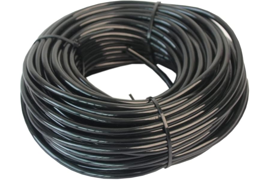 Hydrogarden Micro Irrigation Tube,Drip Irrigation Line, 20 Meter Watering Tubing Hose, I.D 4mm/O.D 7mm Black Supply Pipe for Garden Irrigation System