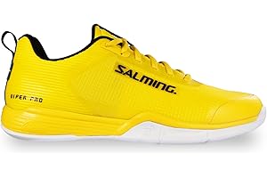 Salming Viper Pro Men's Low Squash Shoes (White/Gold & Yellow/Black Color Availabe) (Non Marking)(Indoor Pickleball, Racquetball, Padel)