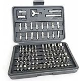 Security Bit Set 100pc Assorted Screwdriver Socket Bit Set Includes Torx, Star, Slotted, Security Bits and More, Made from Ch
