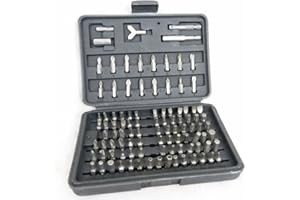 HYFIVE Zestaw bitów zabezpieczających, 100 szt., różne wkrętarki, zestaw bitów nasadowych zawiera Torx, gwiazdę, szczelinowe, bity bezpieczeństwa i inne, wykonane z chromu wanadu, zestaw bitów bezpieczeństwa domowego