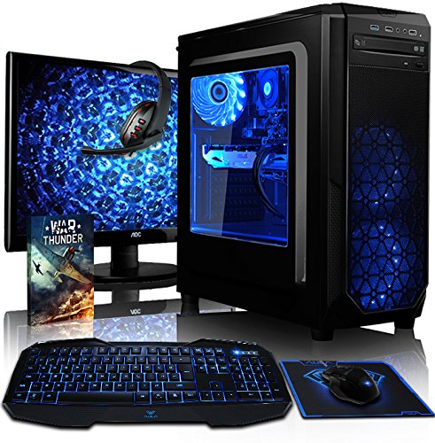 détail VIBOX Kaleidos GL760-37 Pack PC Gamer - 4,5GHz Intel i7 Quad Core CPU, GTX 1060, Avancée, VR Ready, Ordinateur PC de Bureau Gaming paquet de jeux, avec Écran, Télécommandes RGB Éclairage (4,2GHz (4,5GHz Turbo) Processeur CPU Quad 4-Core Intel i7 7700K Kabylake Ultra Rapide, Carte Graphique Nvidia GeForce GTX 1060 3 Go, 8 Go Mémoire RAM DDR4 Crucial Ballistix Blanc 2400MHz, Disque Dur Sata III 7200rpm 1 To (1000 Go), PSU 85+, Boîtier Gamer CIT Prism Noir, Pas de Système d'Exploitation Windows)
