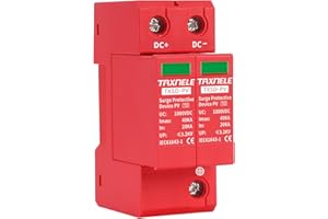 TAXNELE Dispositivo de protección contra sobretensiones, instalación de riel 2P DC SPD 1000 V 600 V, protector de rayos fotovoltaico, protección contra sobretensiones de casa, dispositivo pararrayos de bajo