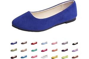 Hwalleum Women's Ballet Flats, Womens Simple Casual Flat Shoes Solid Color Pumps Ladies Girls Dolly Ballet Ballerina Work Smart Office Formal Comfort Pointed Toe Slip On Flats Shoes