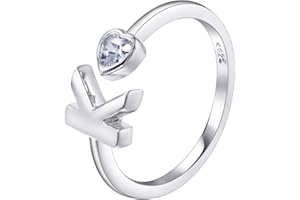 VIKI LYNN Buchstabe Ring 925 Sterling Silber Offener Verstellbare Initiale Alphabet A-Z Ringe fur Damen Mädchen