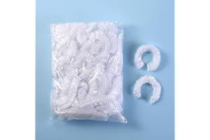 OVALA DISPOSABLE 100/50/25 PCS SHOWER CAPS FOR WOMENS KIDS GIRLS PLASTIC ELASTIC CAPS FOR SALOON HOTELS SPA (25 PCS)