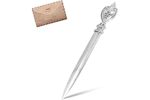 Beufee Brieföffner, Brieföffner Edel Letter Opener Aus Metall Retro Umschlagöffnermesser Leichter Handgefertigter Umschlagschneider Vintage Brieföffner Messer Schreibtisch Brieföffner Messer (Silber)
