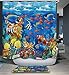 Produktbild Beddingleer Duschvorhang Anti-Schimmel 180x200 cm Bunte Unterwasserwelt Bad Duschvorhang textil Wasserdicht und Mildewproof aus 100% Polyester