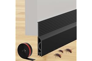 LUMIMOI Door Seal, Draught Excluder for Doors, 100 cm, Self-Adhesive Door Bottom Draught Excluder, Silicone Front Door Seal, Draught Stopper, Door Floor Seal for Wind Protection, Sound Protection, Cold