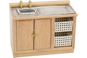 Hztyyier 1:12 lalka miniaturowe meble mini brzoza zlew kuchenny stół do mycia naczyń do domku dla lalek akcesoria dekoracyjne