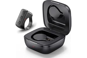 SUNITY TIK Tok - Girador de páginas con Control Remoto Bluetooth Anillo de Desplazamiento cámara inalámbrica Recargable Obturador Remoto Controlador de botón Selfie para iPhone Android iPad (Negro)