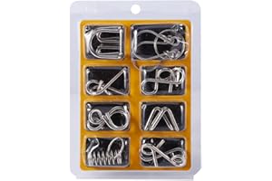 ZERODIS Gry zagadki IQ Test Puzzle zabawki edukacyjne prezenty na dzień dziecka dla dzieci i dorosłych puzzle metalowe 8 sztuk/zestaw