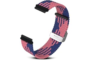 RoYiio Bracelet en Nylon pour Largeur de 22mm, Confortable et Respirant, avec Boucle à Dégagement Rapide, Sangle en Nylon pour Hommes et Femmes - Z Bleu Rose