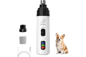 CMANLNYK Moulin à ongles électrique pour animaux de compagnie – Meuleuse électrique pour griffes de chien, coupe diamant silencieuse, lime à ongles pour chiens et chats de petite, moyenne et grande