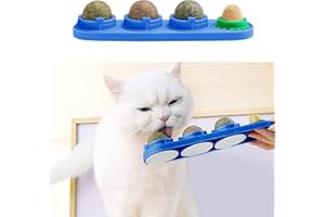 STARROAD-TIM Palline di Erba Gatta Giocattolo di Erba Gatta per Gatti Palline Commestibili Girevoli Palline Commestibili di Erba Gatta Autoadesive Sane Naturali Pulizia dei Denti Giocattolo di Menta