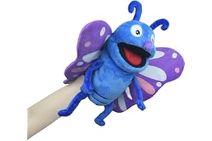 lilizzhoumax Simulation butterfly Hand Puppet Plush Toy Stuffed insect butterfly Cute Role-Playing Child Interactive Early Education Home Decoration Animal Toys birthday Gift for Kids boys girls