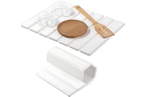 COURAGE JOY KINDNESS Foldable Quick Dry Stone Sink Mat ,Stone Drying Mat for Kitchen Counter, Quick Drying Stone Mat for Counter ,Pots,Plants,Sink Dish Rack Worktop (White, 30*40CM)