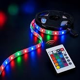5 Metre RGB Şerit LED Seti &ndash; Kumandalı, Adapt&ouml;rl&uuml;, 12V, 4W, 16 Renk ve Işık Modlu Dekoratif Aydınlatma