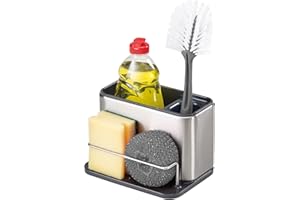 Joseph Joseph Surface Stainless-Steel Caddy Sink Area Organiser, Sponge Holder - Silver, 12