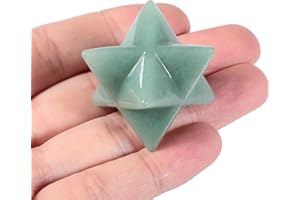 Lovionus89 Naturalnie zielony awenturyn Merkaba kryształ ochrona święta medytacja generator energii uzdrawianie czakra sześcioramienna gwiazda 1 cal