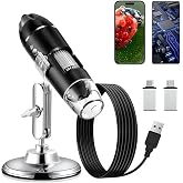 Kameralı Dijital Mikroskop - 1600X B&uuml;y&uuml;tme Kapasitesi, 8 LED Işıklı Kamera, 1920x1080 Full HD Fotoğraf ve Video Kaydı, 360 De