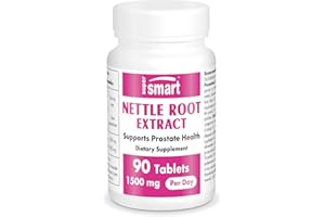SUPERSMART - Nettle Root Extract 500 mg - Extract of Stinging Nettle Root - Support Healthy Urinary Tract - Prostate Supplements for Men Non-GMO - 90 Tablets.