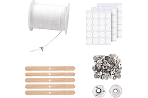 Neodtx Kerzendocht 6100cm Kerzendochte Für Kerzen Kerzen Docht Set Weiß Candle Wick Mit 100 Stück Dochthalter Für DIY Kommunionkerze Weihnachten Kerzenherstellung (Weiß)