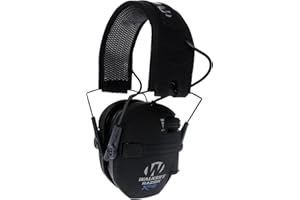 Walker's, Razor Slim X-TRM, geräuschunterdrückende, schallverstärkende elektronische Jagd- und Schießgehörschützer mit Kühlpads, feuchtigkeitsableitendem Kopfband und 2 AAA-Batterien, schwarz