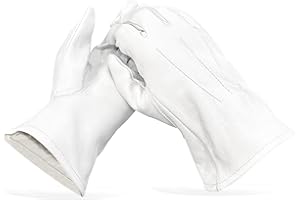 THE MASONIC COLLECTION - Gants 100% cuir souple - Blanc - Lavage à la main uniquement - Un cadeau maçonnique idéal pour les hommes