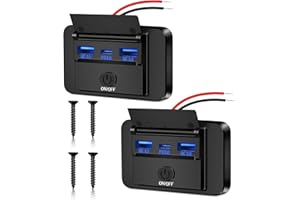 USB Steckdose 12V Wohnmobil 66W Auto Ladegerät Handy Schnellladung KKMOL 2 Stück Dual QC3.0 USB & PD3.0 USB C Steckdose wasserdichte Autostrom Schnelllade Adapter für Auto Wohnmobil Motorrad LKW Boot