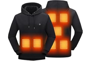 Battnot Beheizbare Hoodie Herren Damen USB Elektrische Pullover Beheizbare Sweatjacke Winter Heizjacke mit 7 Heizzonen Hoody Männer mit Kapuze Elektrische Beheizte Kapuzenpullover Wärm Sweatshirts