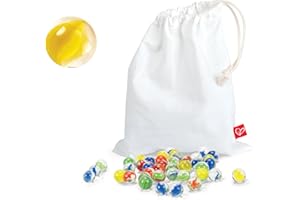 Hape Quadrilla - Biglie da gara | 50 biglie di vetro colorate in sacchetto di cotone per gioco dai 4 anni in su