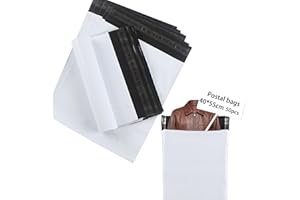 huruirui 40x55cm Enveloppe Plastique Expedition Emballage Colis Vinted Plastiques Auto-Adhésive Inviolables et Imperméables Sacs d'expédition Pochette envoie colis vinted-Blanc 50 Pièces