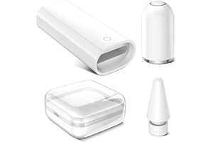 ACAGET for Apple Pencil Charger Adapter, Replacement Tip, Magnetic Pencil Cap, Sensitive Pencil Nib, Accessories Set Compatible with iPencil 1st Gen (1 Tip+1 Cap+1 Charger Adapter)