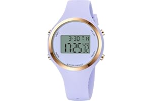 XCZAP Women’s Digital Sports Watch Waterproof LED Display Wristwatch with Alarm, Stopwatch Backlight Lightweight PU Strap, Ideal for Girls, Teens Outdoor Fitness
