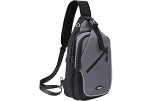 Gocokia Men Women Sling Backpack Waterproof Shoulder Chest Crossbody Bag Anti Theft Daypack with Reflective Strip for Hiking,Cycling