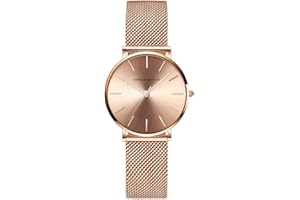 HANNAH MARTIN Reloj de Cuarzo para Mujer Banda Malla Acero Inoxidable Ultra Delgado