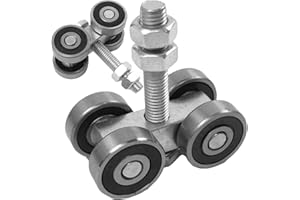 GENERIC Heavy Duty Barn Door Rollers | Sliding Track Wheel Box Rail Hanger | Ceiling Mount Hardware for Wardrobe, Bedroom, Kitchen | Replacement Sliding Door Rollers Included, Silver