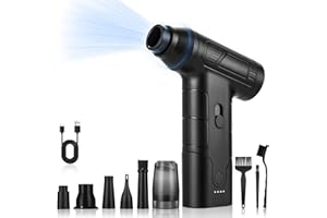 LEAZZLE Soffiatore di polvere elettrico Jet Dry 130000 giri/min, batteria 4000 mAh, pulizia PC e auto