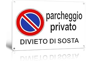 TAKULA Cartello Divieto di Sosta Parcheggio Privato,30 * 20CM Cartello Divieto di Sosta,Il Materiale Riflettente è Visibile Giorno e Notte