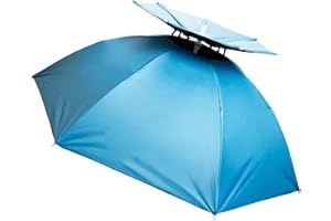 Aoneky Windproof Head Umbrella Hat – 35'' Large Adults Folding Brolly Hat with Hands free Headband for Women & Man Golf, Fishing, Gardening, Photography, Walking - Fancy Dress Funny/Joke Gift