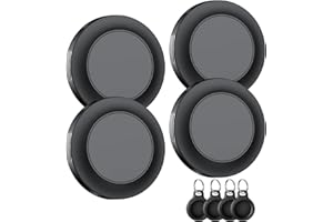 TAOBOSEC Air Tag-4 Piece, traqueur de Valise Compatible avec l'application Apple Where is APP (iOS Uniquement), détecteur de clés, de Bagages, de valises, de Portefeuilles, étanche IP67, Noir-4Pack
