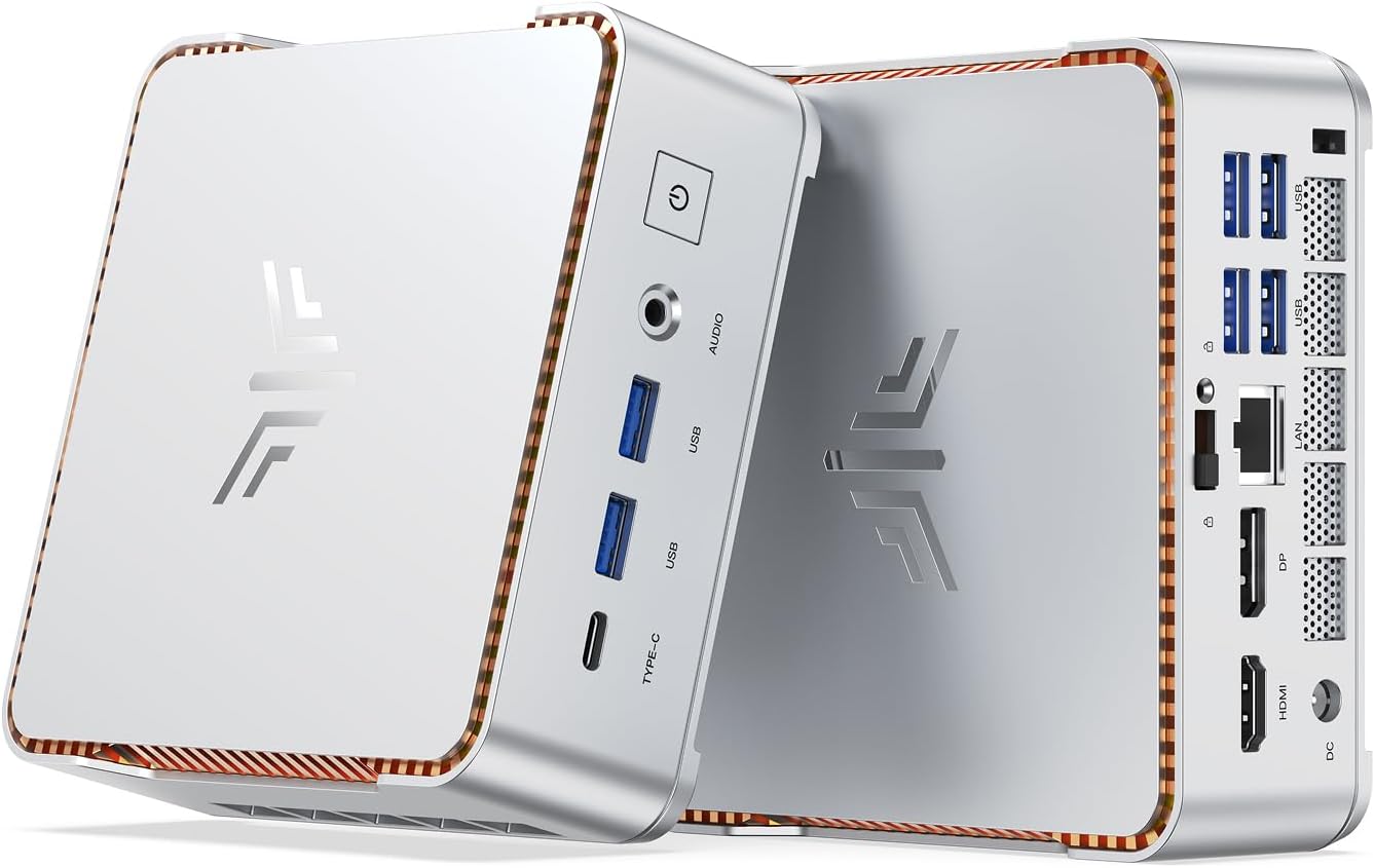 NiPoGi Pinova P2 Mini PC Windows 11 Pro,Mini PC AMD Ryzen 4300U(4C/4T,up to 3.7GHz) 16GB RAM+256GB SSD Mini Computer Mini Desktop Computer 4K@60Hz Triple Display HDMI+DP+USB-C WiFi/BT VESA Mount