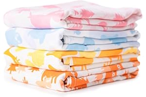 Cuddlebug Copertina Neonato in Mussola (4 Pezzi) - Coperte in 100% Mussola di Cotone per Neonato, Coperte in Mussola Morbide e Traspiranti, Teli Multiuso per Neonati (Colorful Critters)